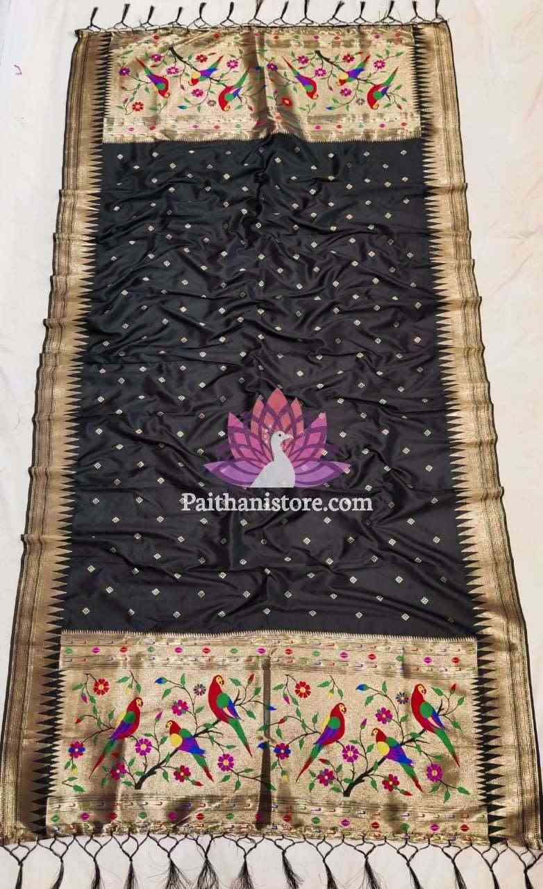 Black Paithani Dupatta - Paithanistore