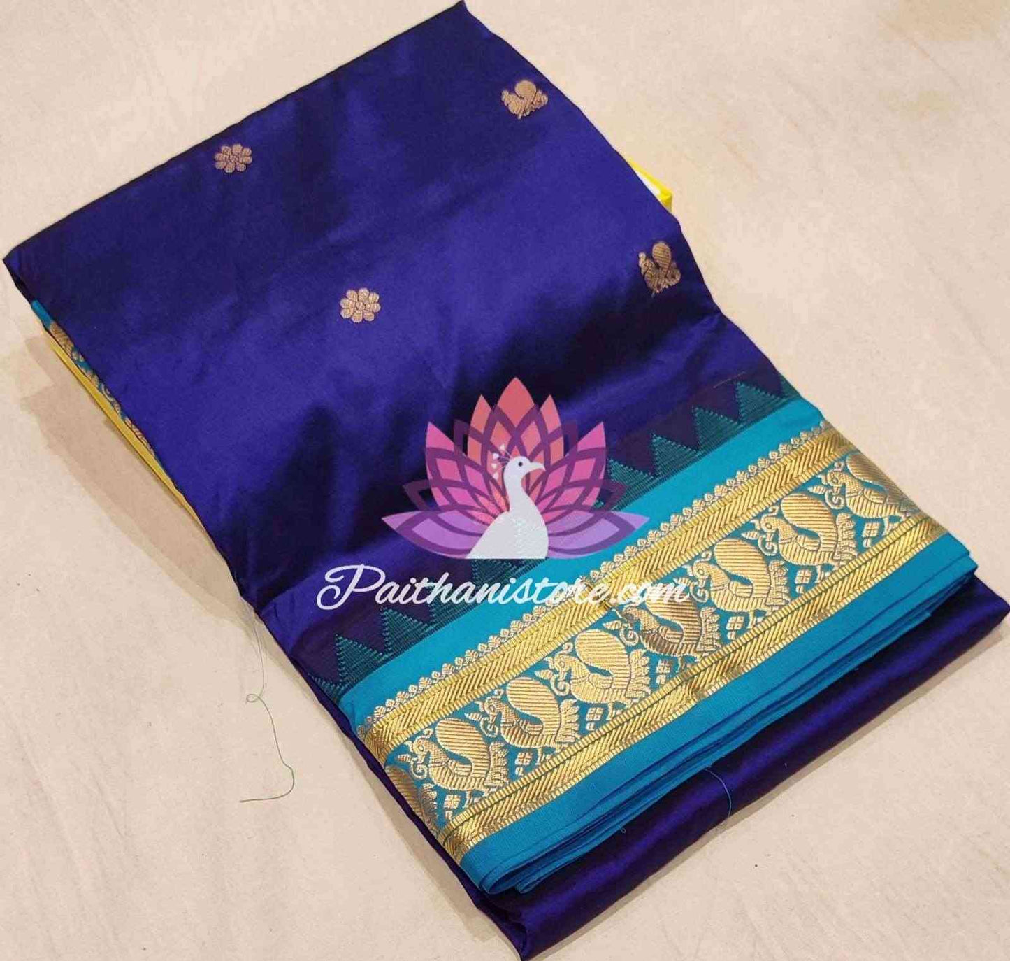 Blue Gadwal Paithani - Paithanistore