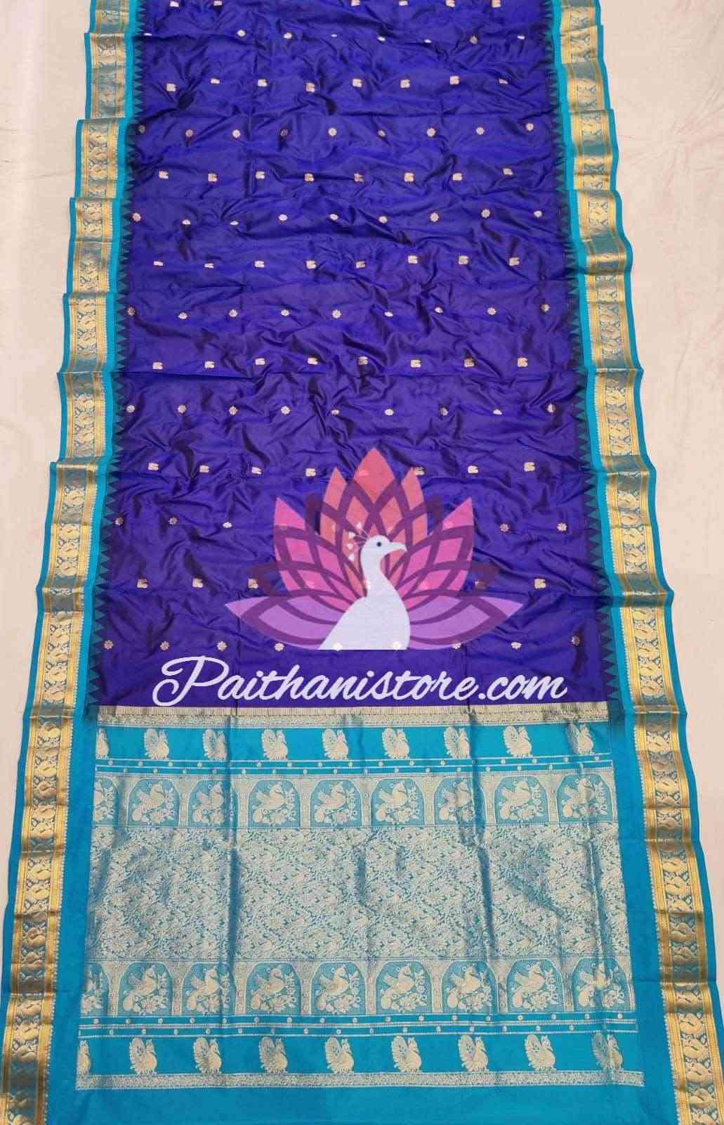 Blue Gadwal Paithani - Paithanistore