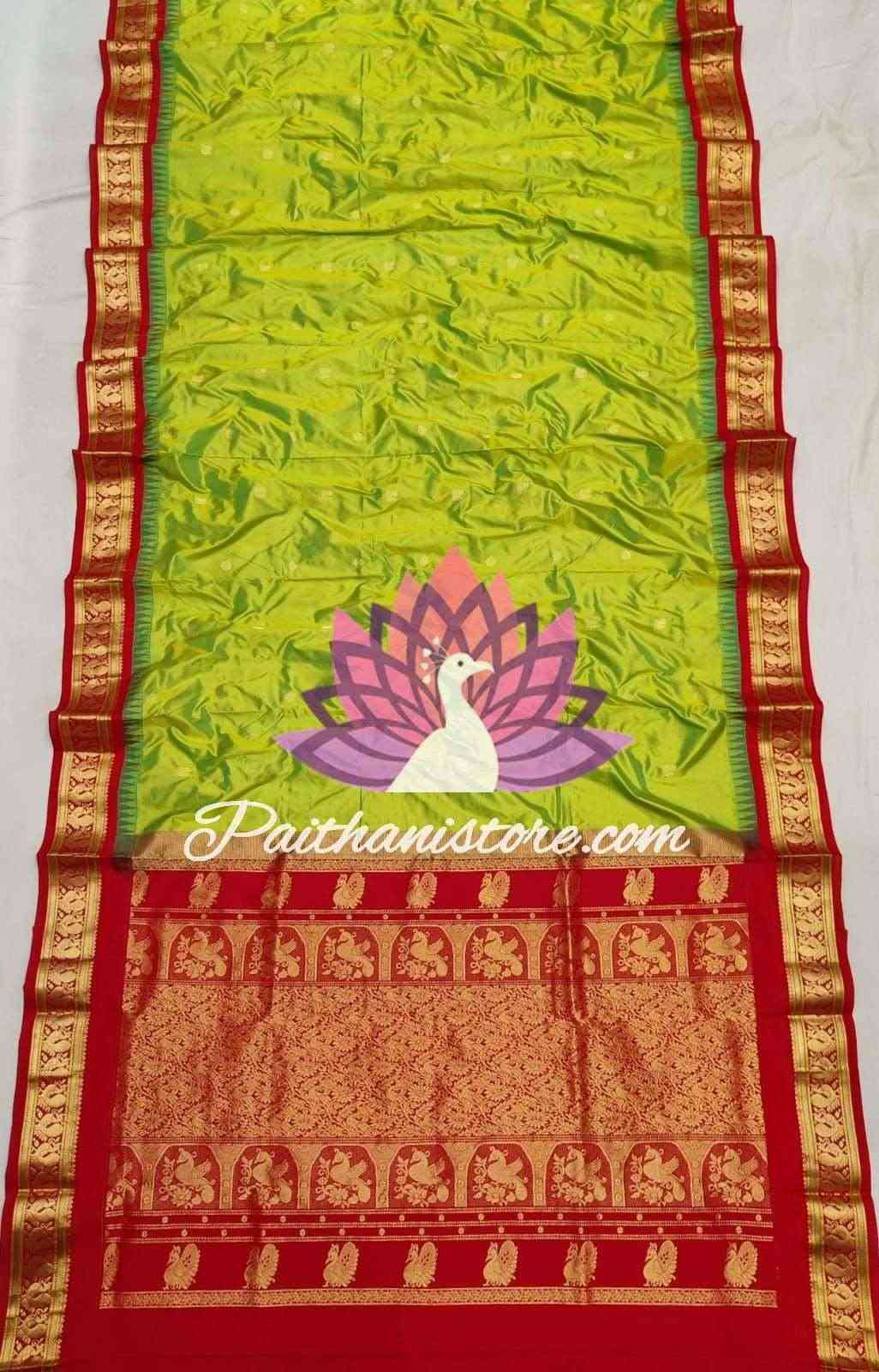 Green Gadwal Paithani - Paithanistore
