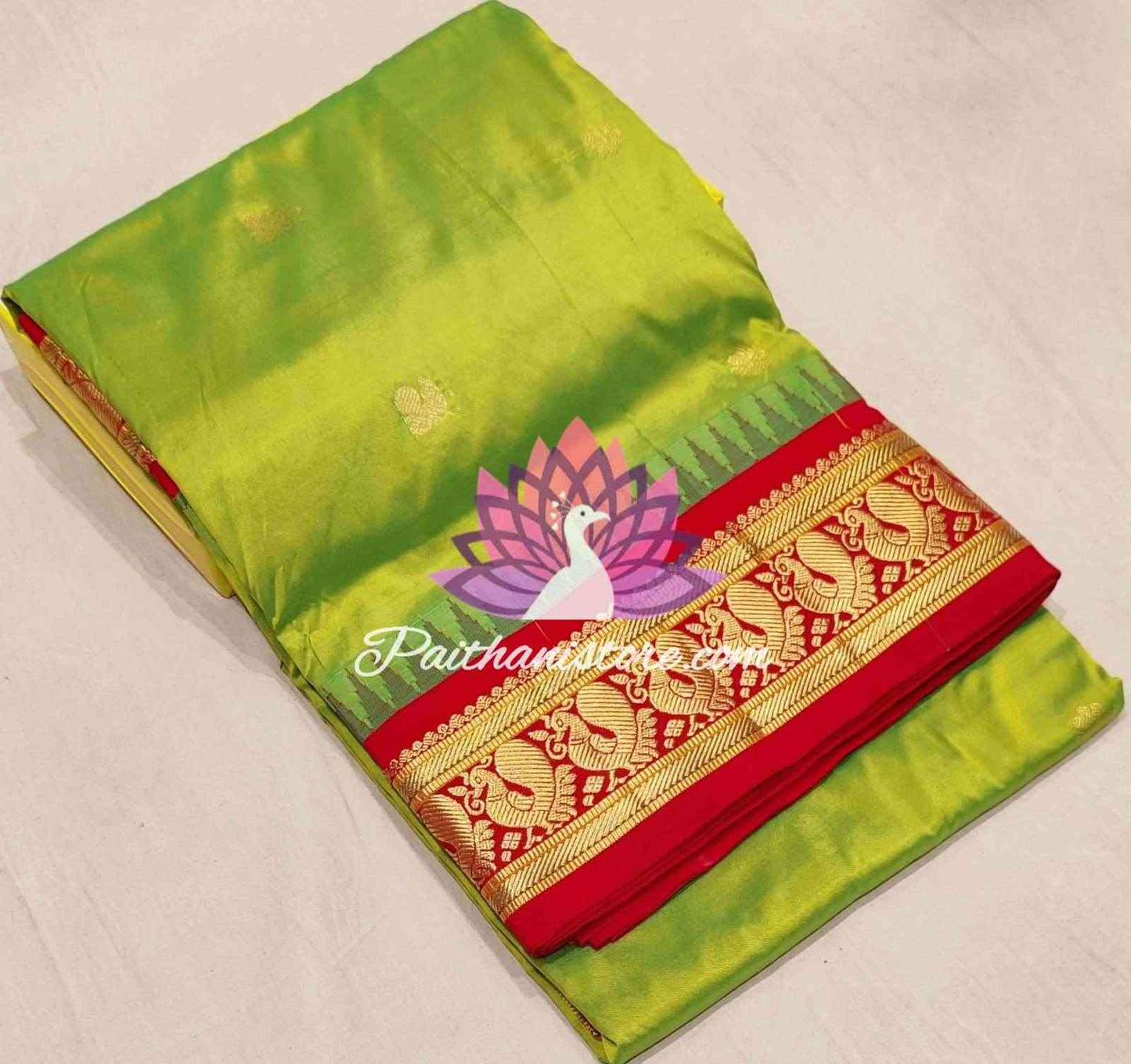 Green Gadwal Paithani - Paithanistore