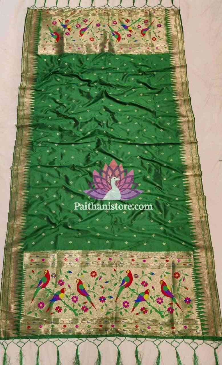 Green Paithani Dupatta - Paithanistore