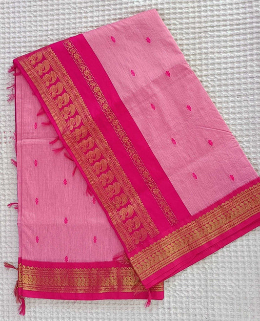 Light Pink Gadwal Paithani Saree