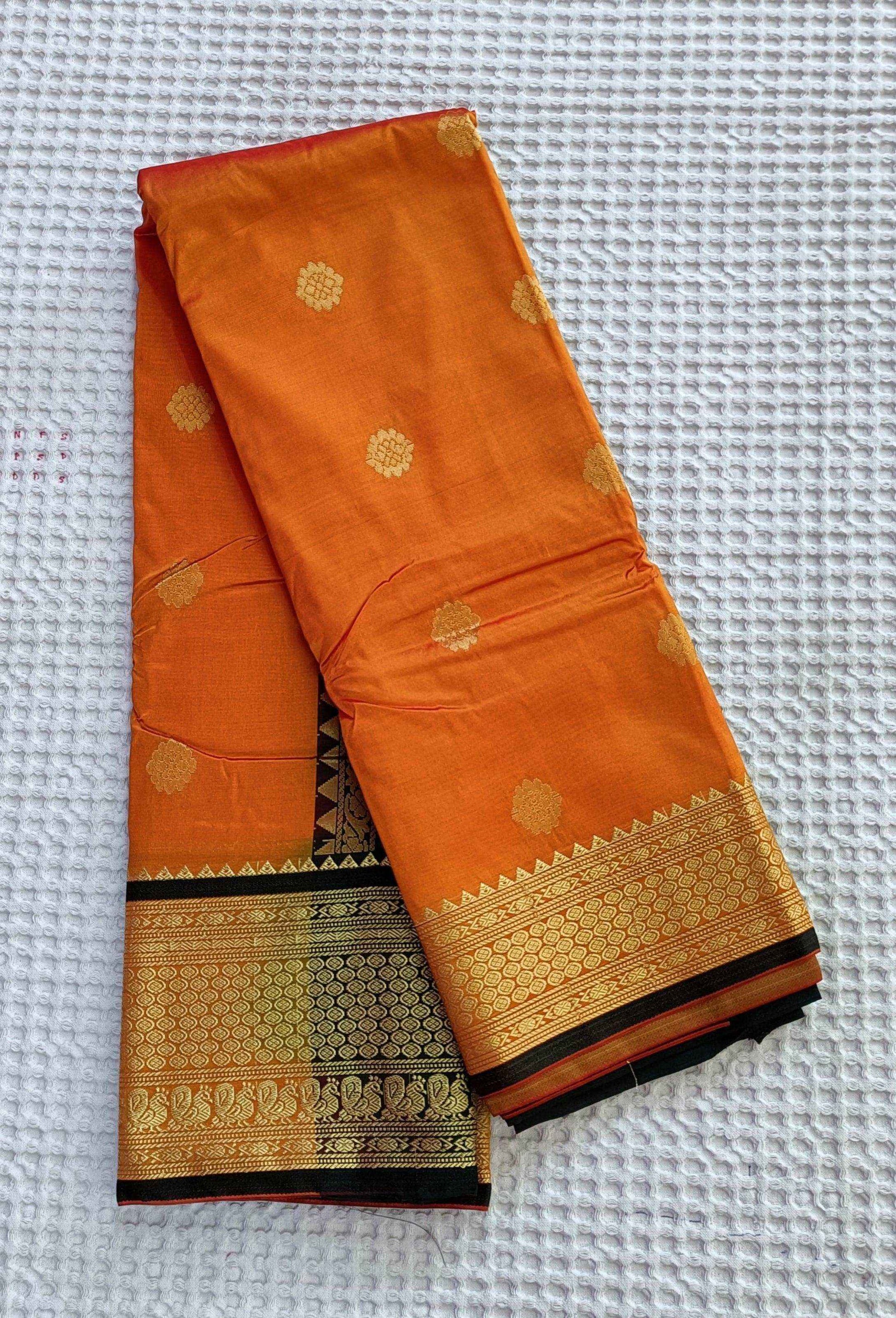 Mango Color Mhalsa Paithani Saree