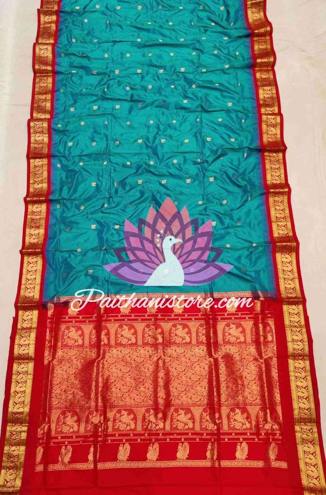 Morpankhi Pure Silk Gadwal Paithani - Paithanistore