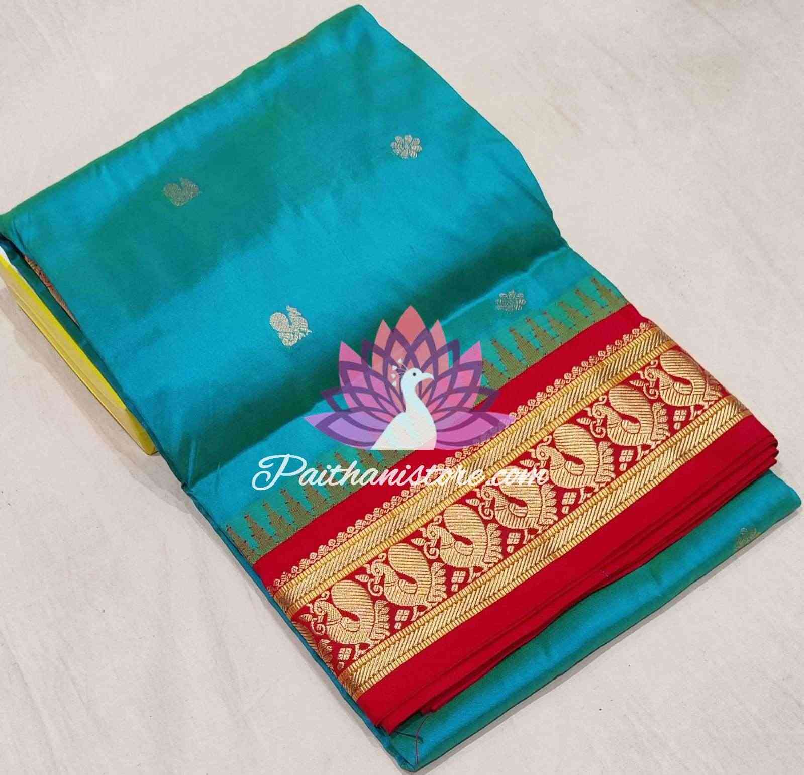 Morpankhi Pure Silk Gadwal Paithani - Paithanistore