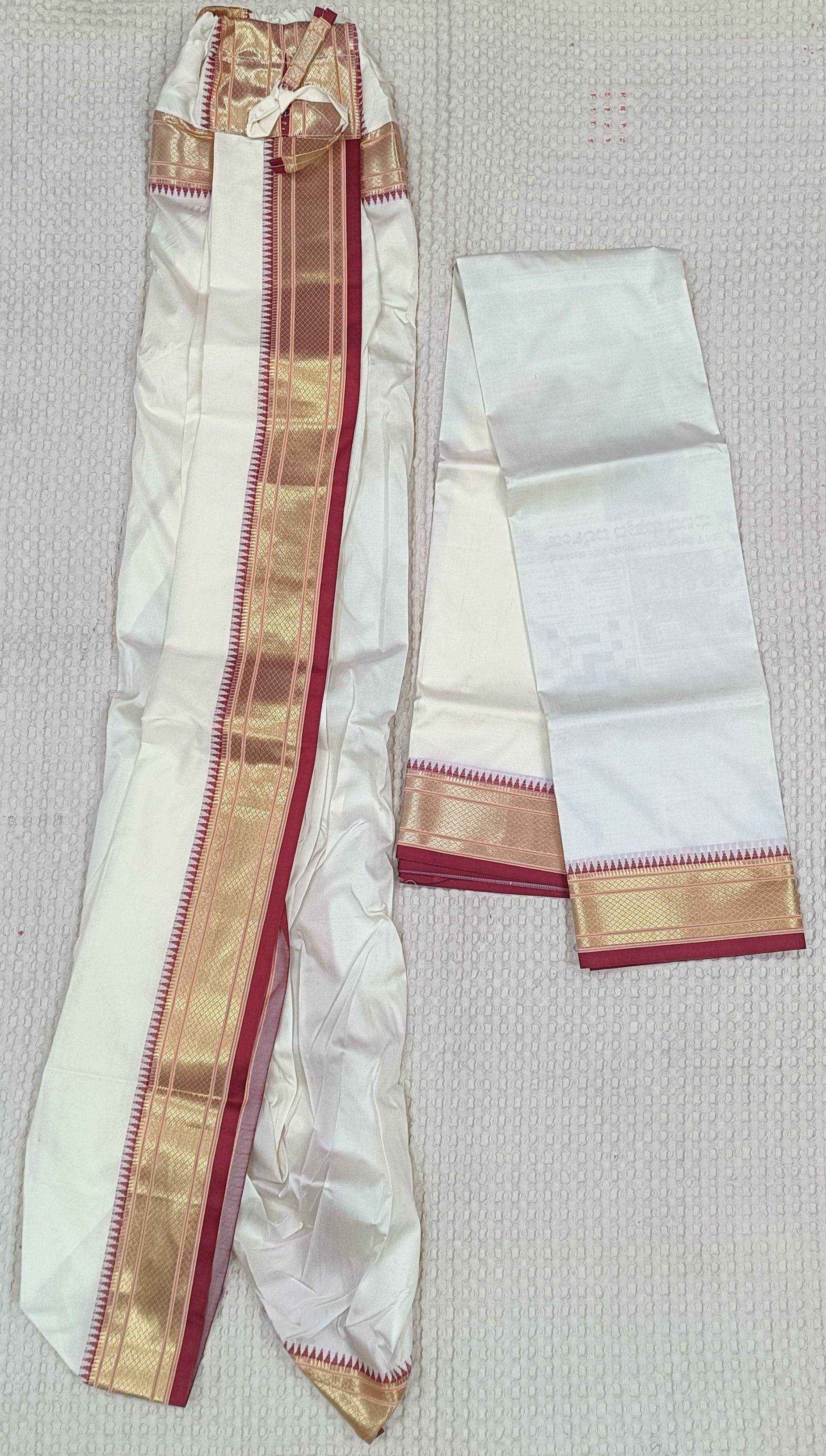 Off White Men's Dhoti For Wedding