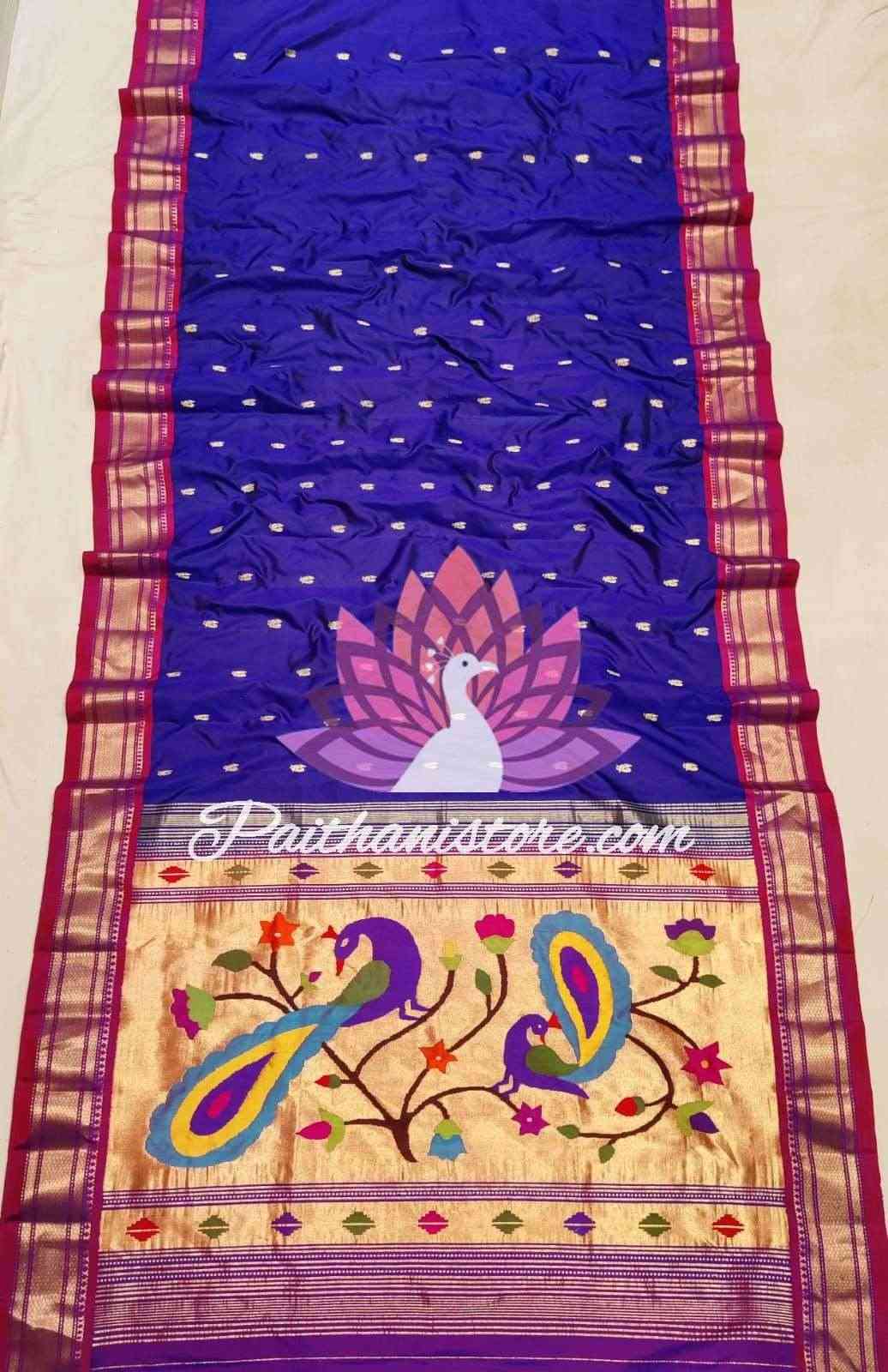 Pastel Colour Paithani Pure Silk Handloom Saree With Pure Jari - Paithanistore