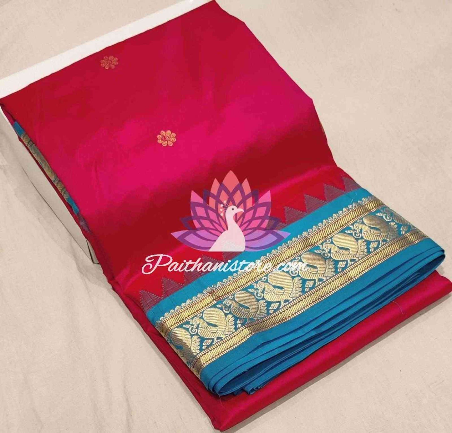Pink Pure Silk Gadwal Paithani - Paithanistore