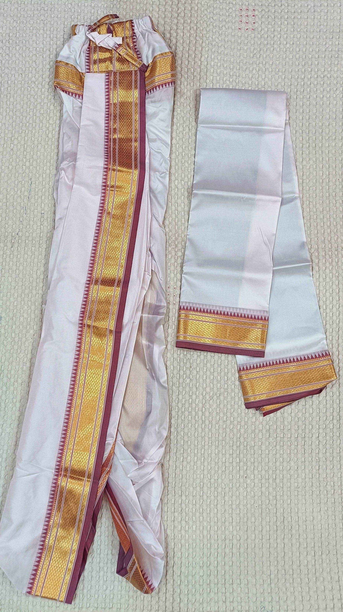 White Men's Dhoti For Wedding