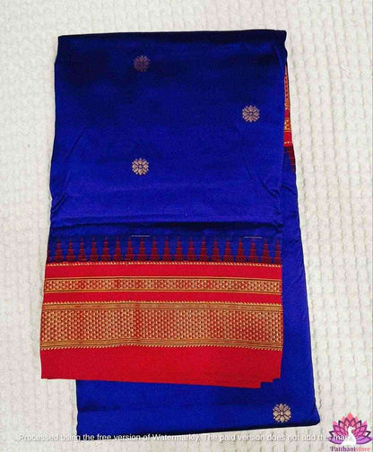 Blue Pure Silk Irkal Paithani Saree