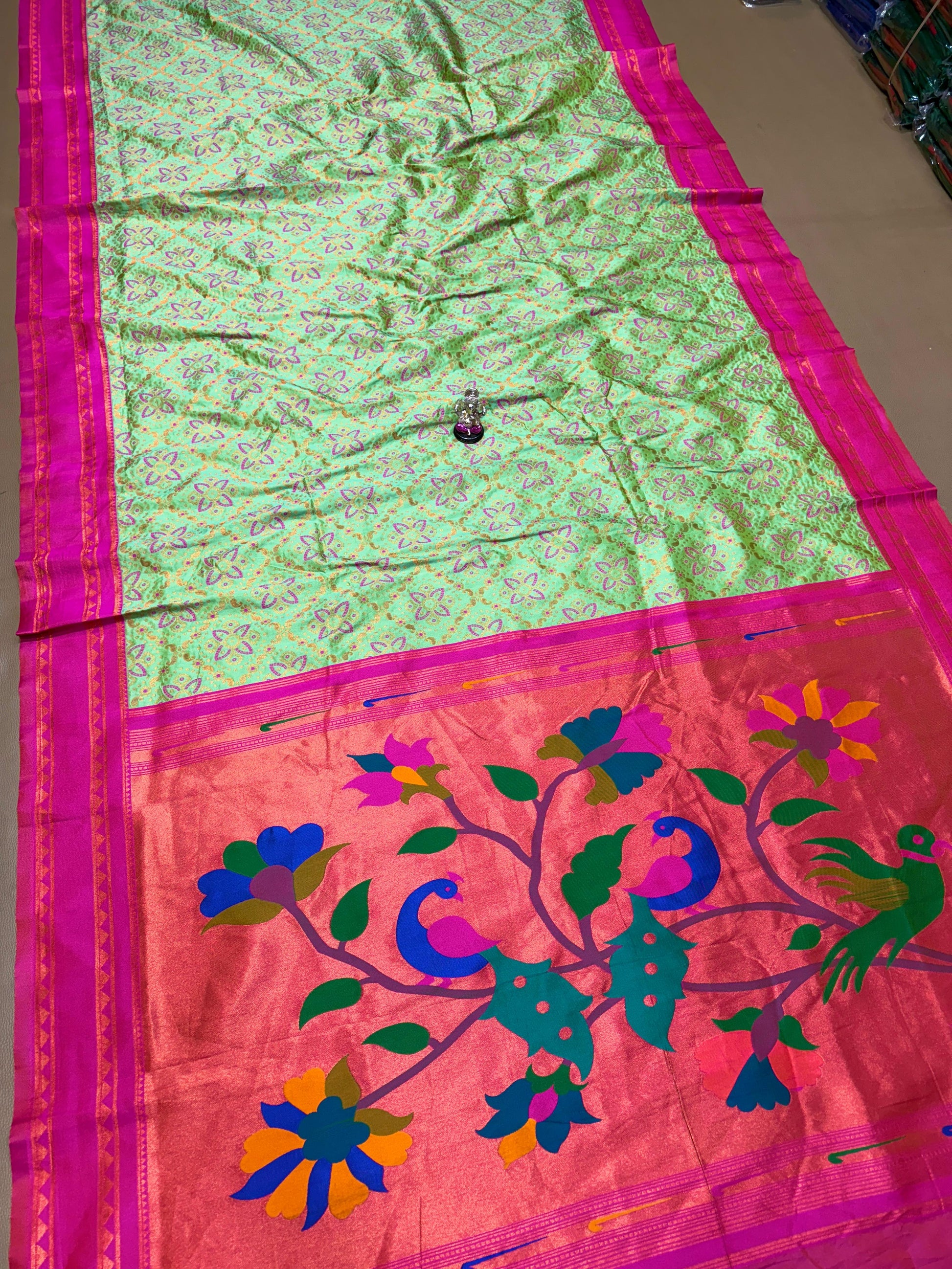 Bandhani Paithani Saree — Back View