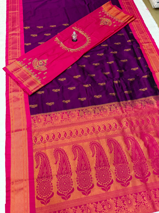 Beautiful Nath Saree with Designer Pallu