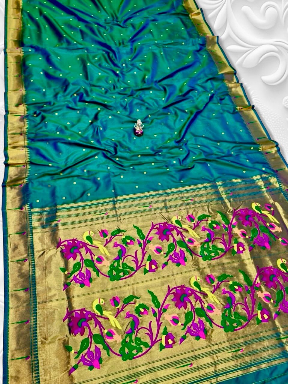 Beautiful Peacock Pallu Paithani Saree — Worn by Model