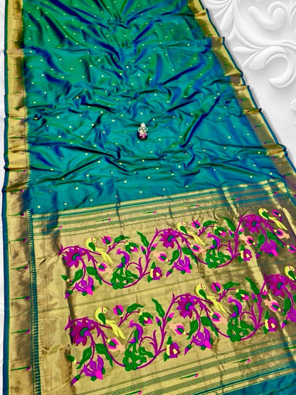 Beautiful Peacock Pallu Paithani Saree — Worn by Model