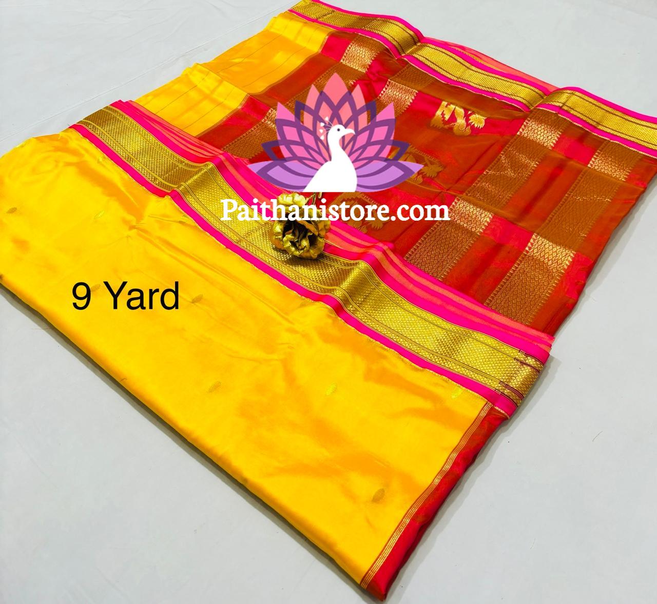 Beautiful Rajmata Nauvari Paithani Saree — Side Angle