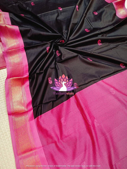 Black Sico Silk Paithani Saree - Perfect for Special Occasions