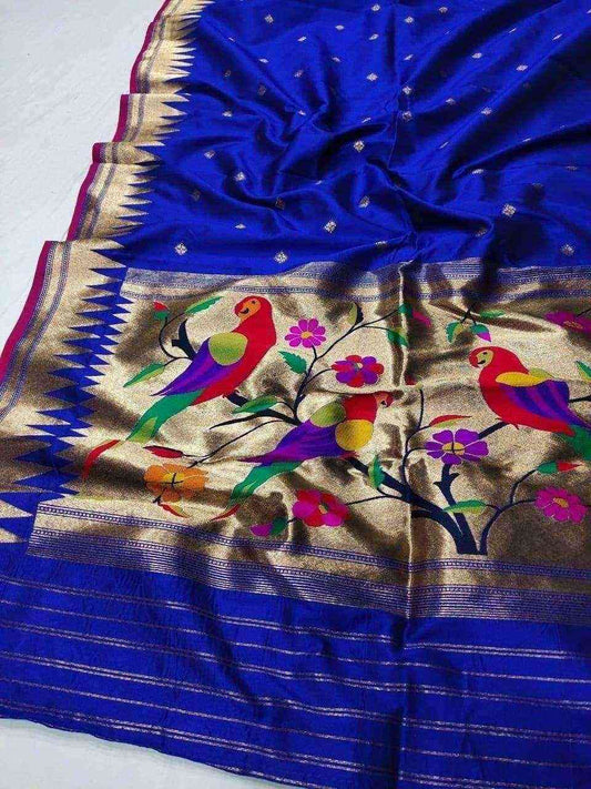 Blue Paithani Silk Dupatta