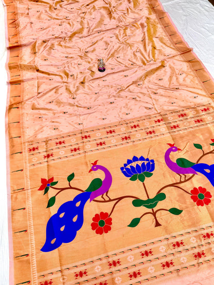 Designer Muniya Border Paithani Saree — Worn by Model