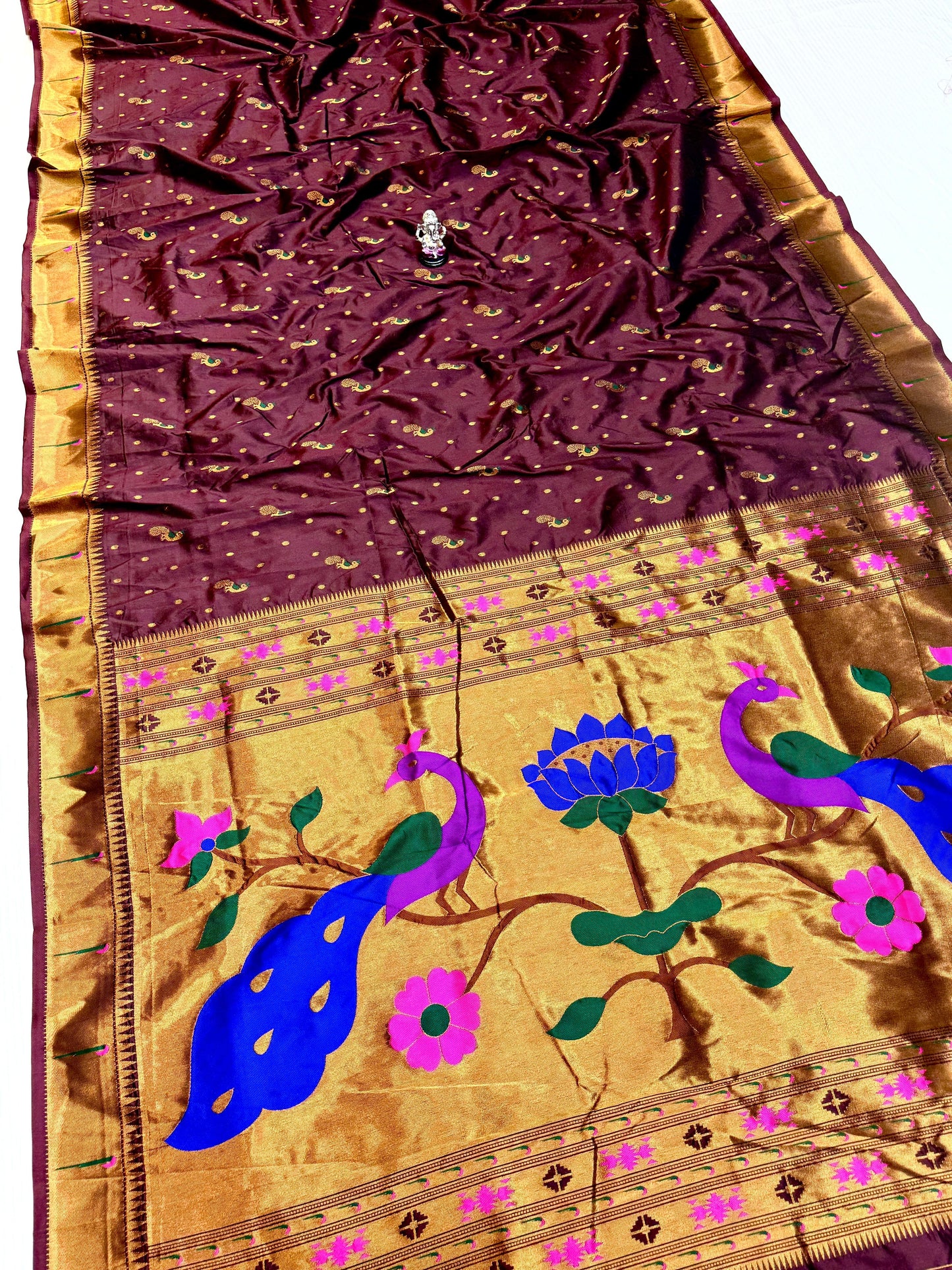 Designer Muniya Border Paithani Saree — Pallu Detail