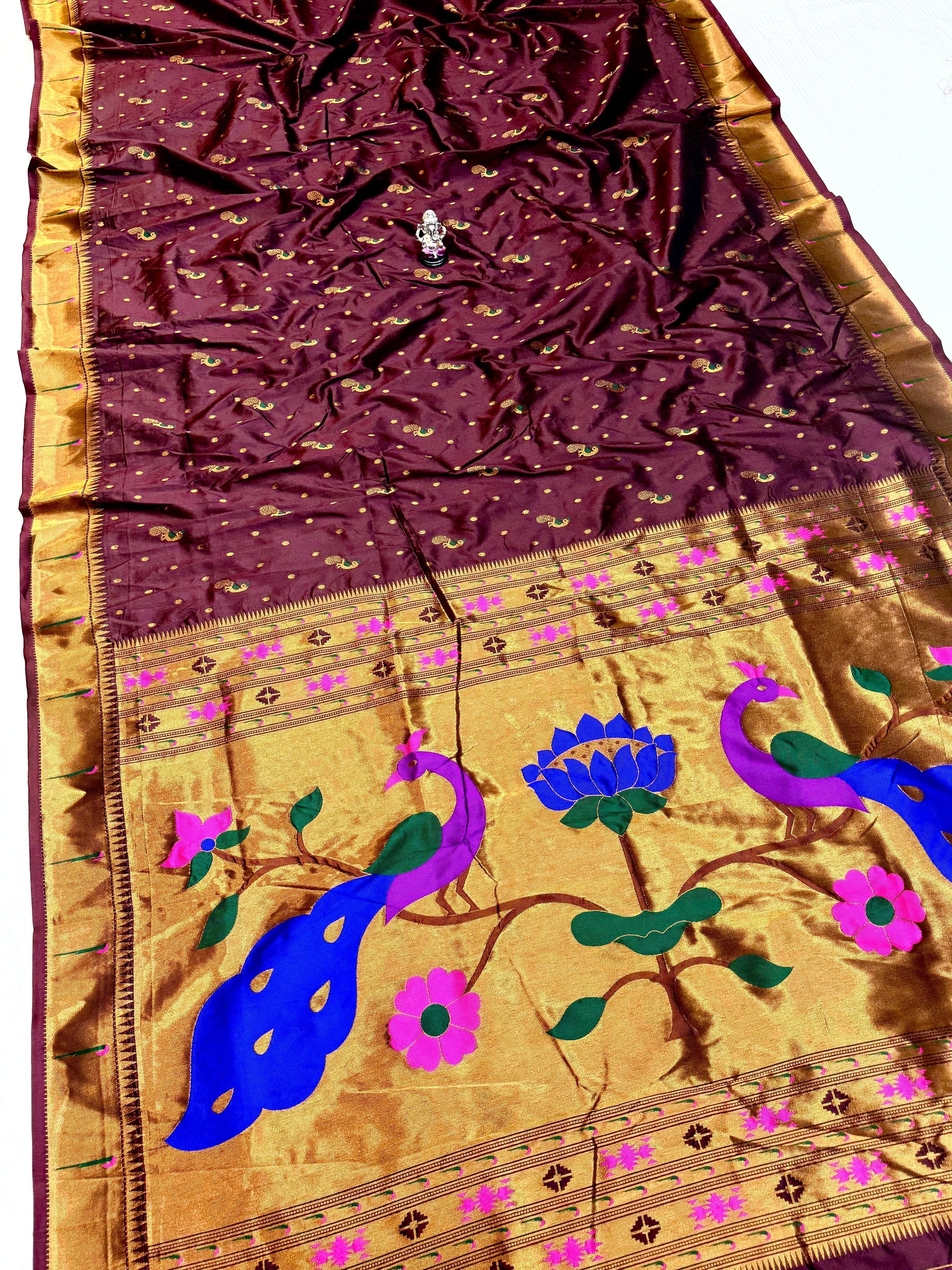 Designer Muniya Border Paithani Saree — Pallu Detail
