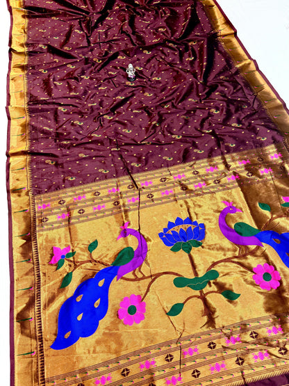 Designer Muniya Border Paithani Saree — Pallu Detail