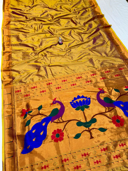 Designer Muniya Border Paithani Saree — Back View