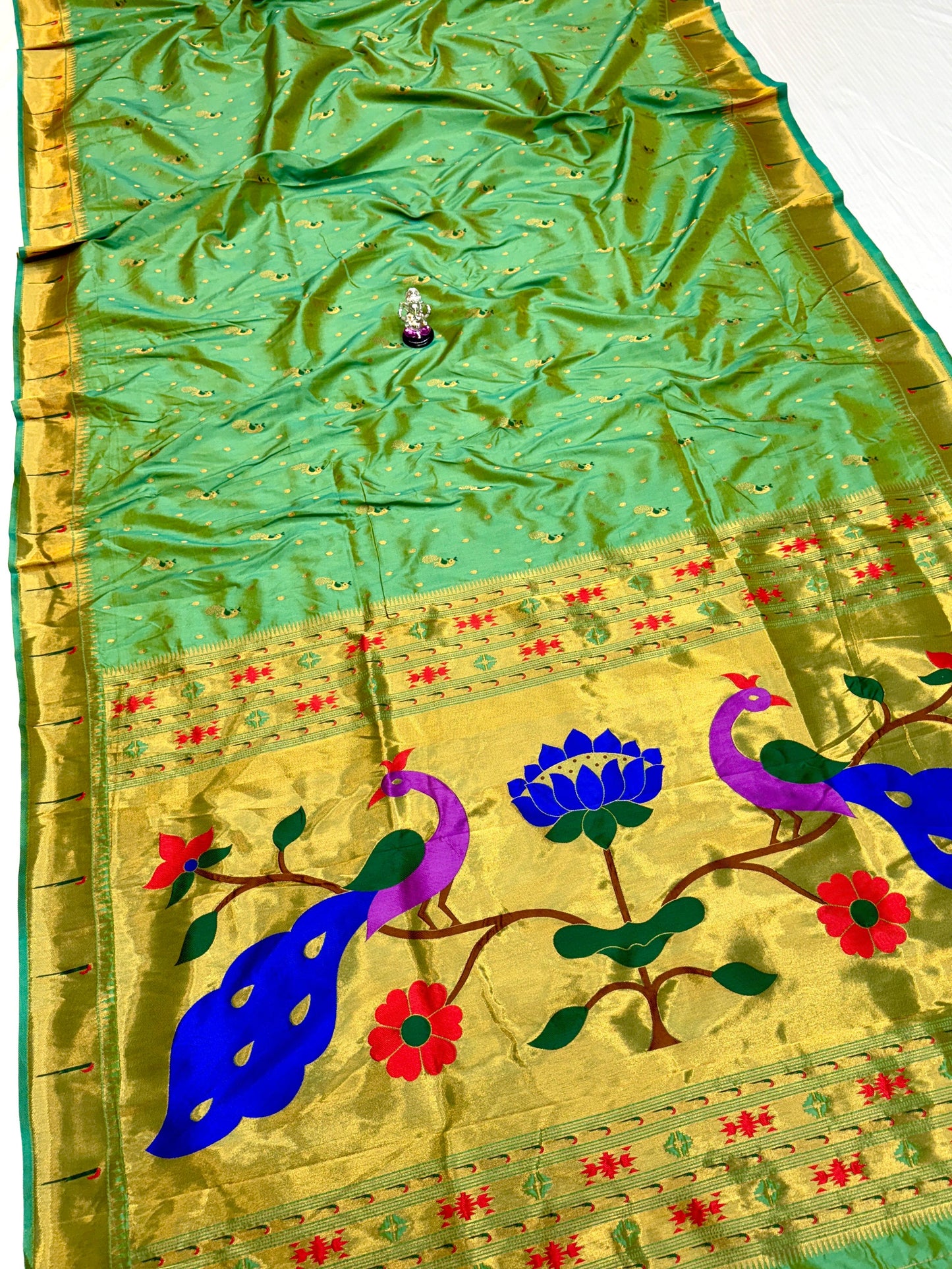 Designer Muniya Border Paithani Saree — Detail Close-up