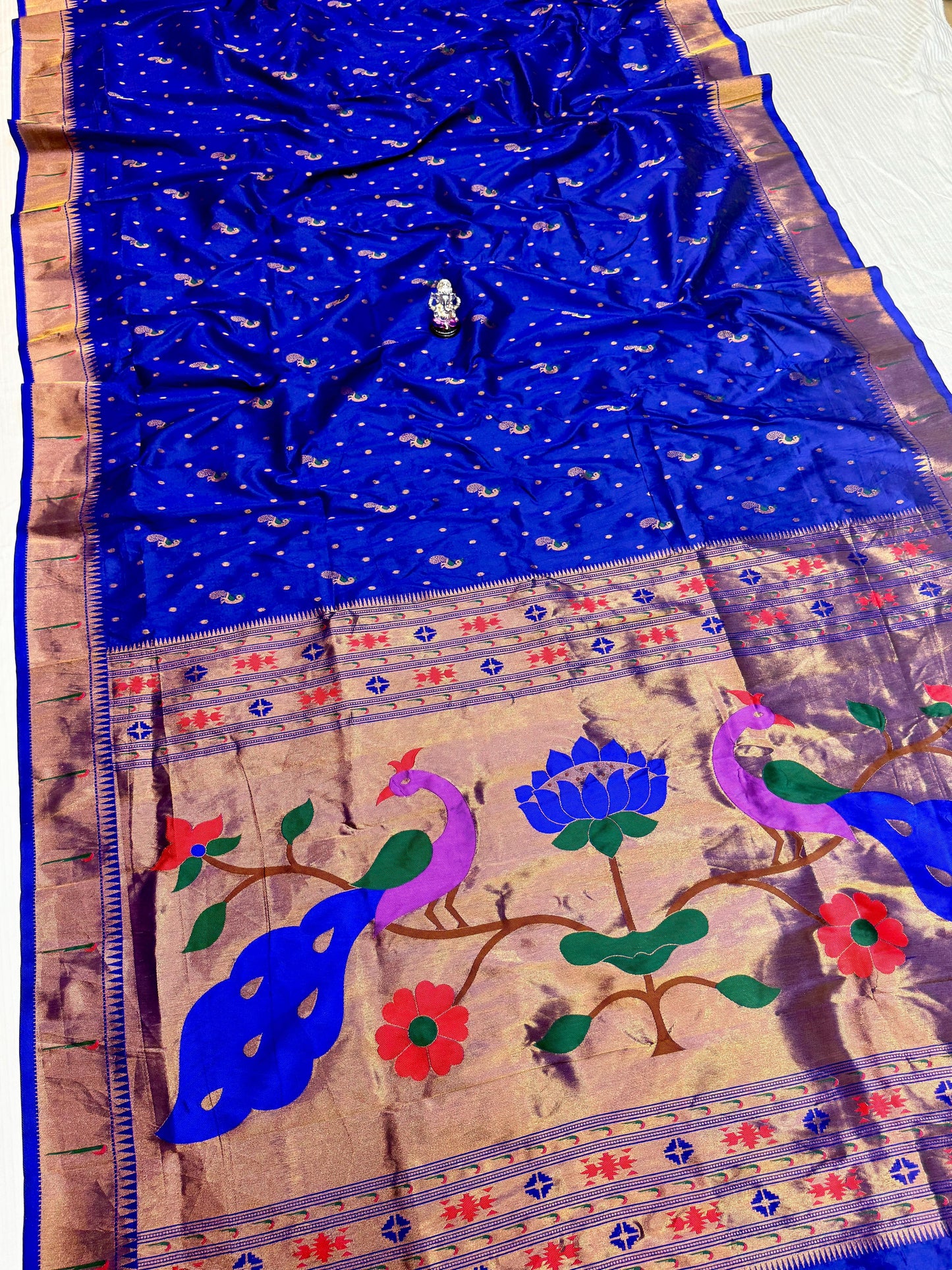 Designer Muniya Border Paithani Saree — Front View