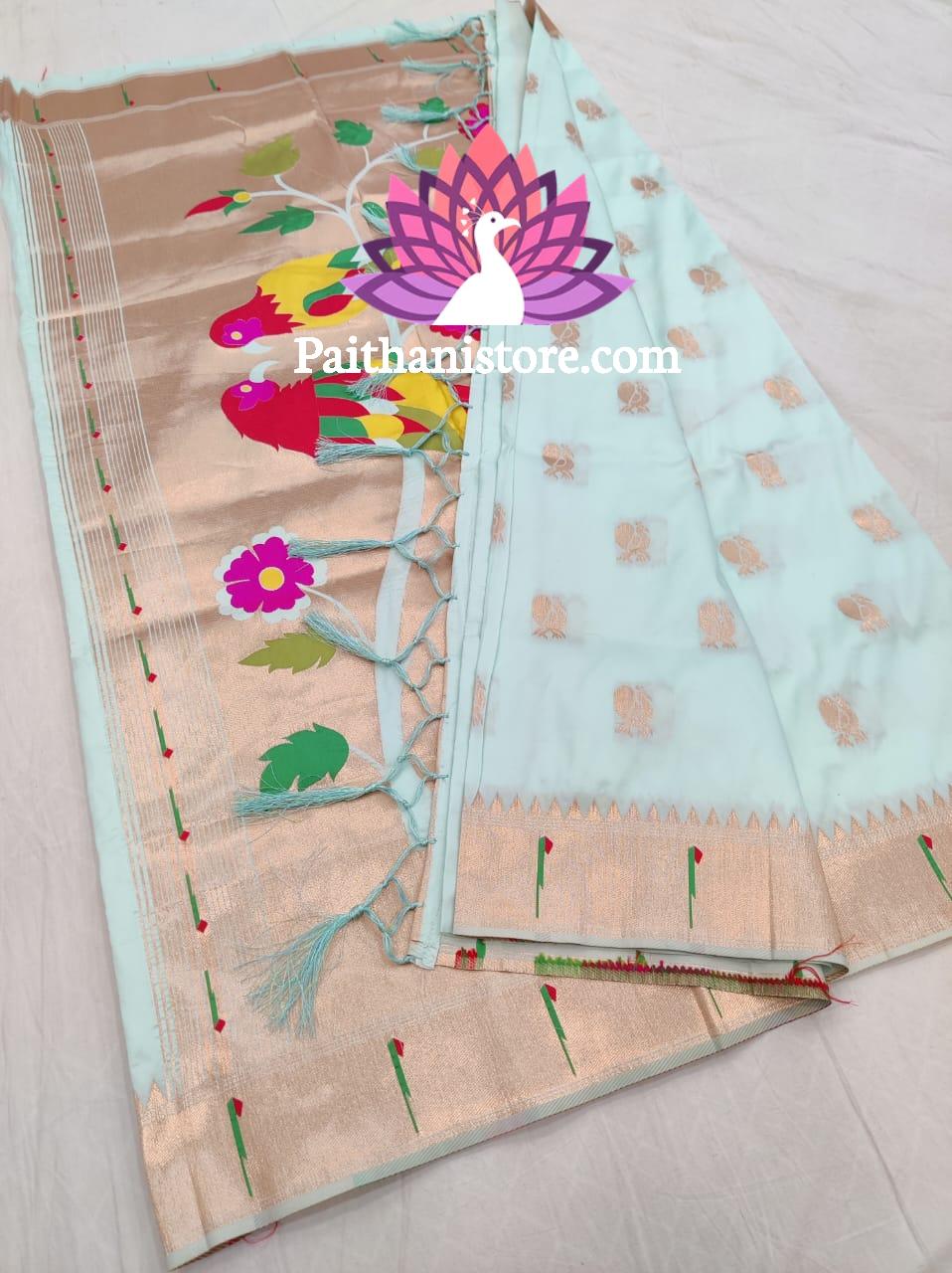 Designer Parrot Pallu Paithani Saree — View 16