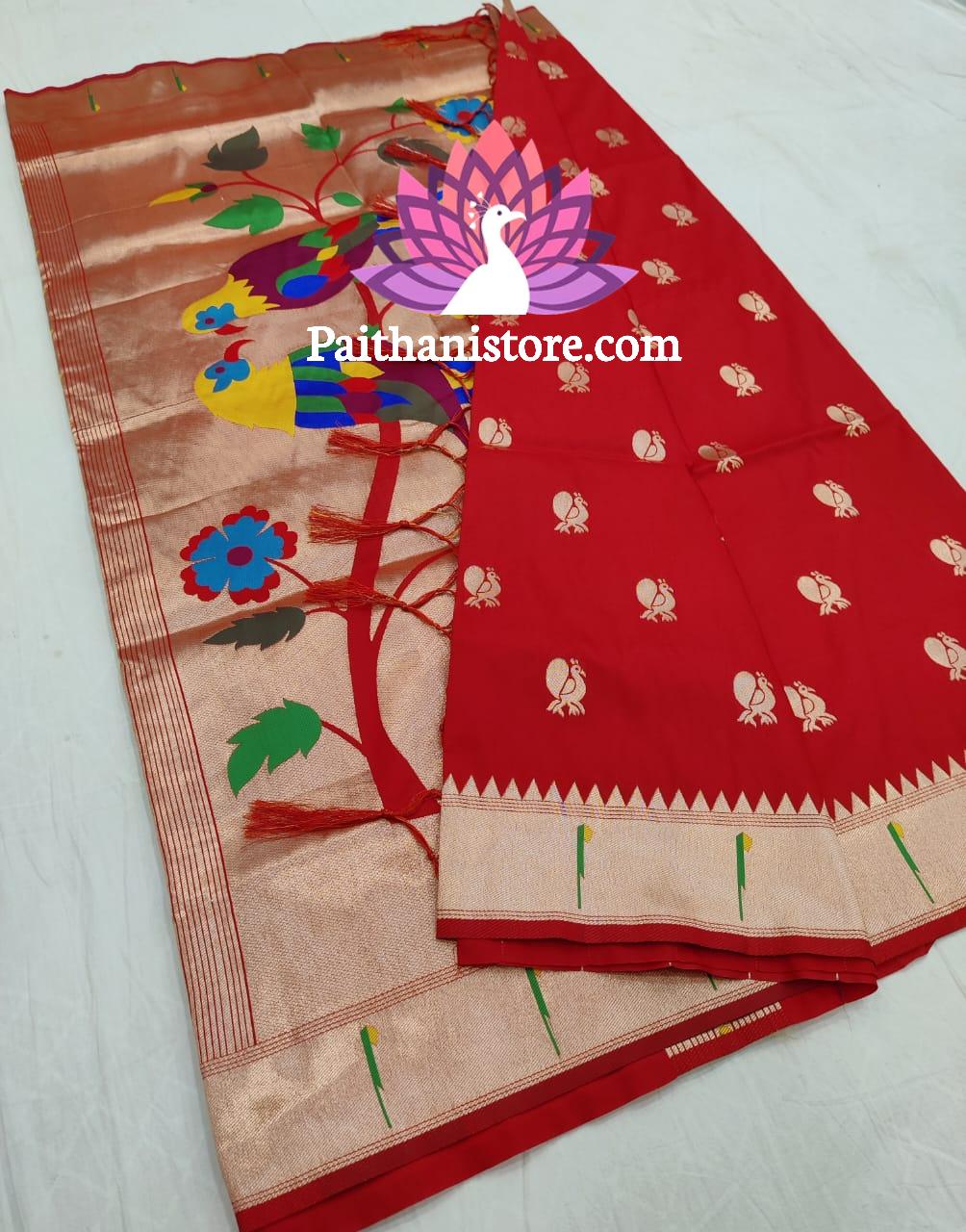 Designer Parrot Pallu Paithani Saree — View 12