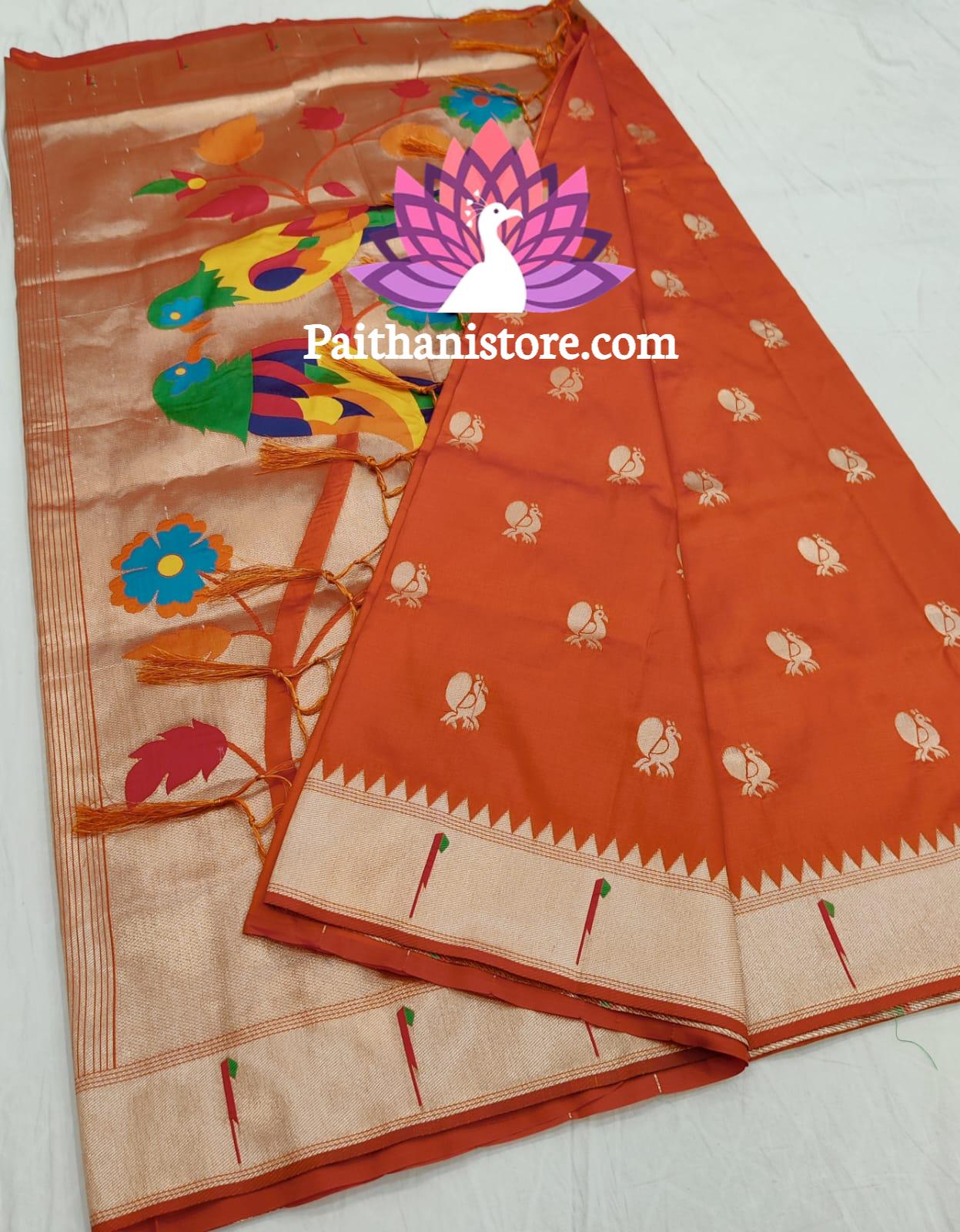 Designer Parrot Pallu Paithani Saree — View 11