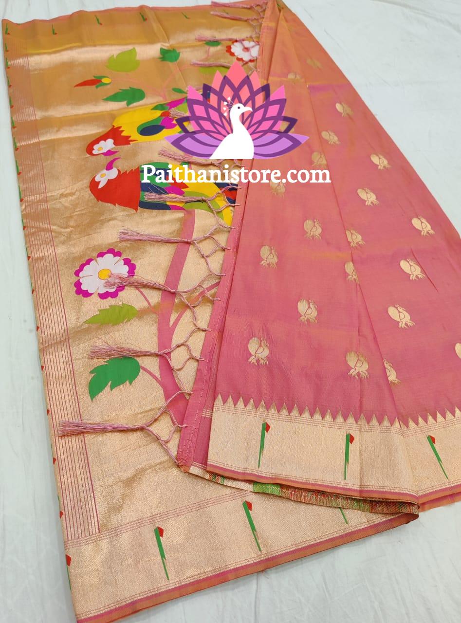 Designer Parrot Pallu Paithani Saree — Border Detail