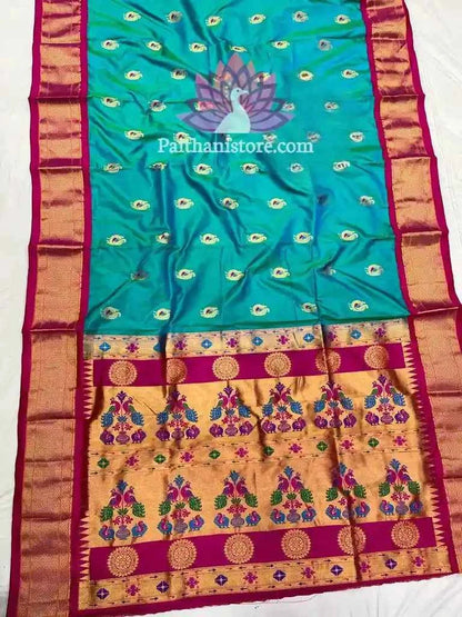 Morpankhi Color Kadiyal Designer Paithani Saree