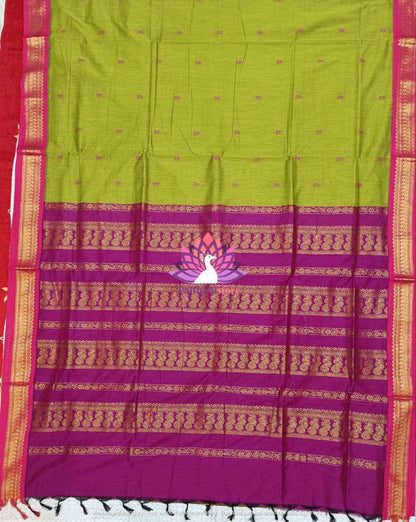 Mehendi Color Gadwal Paithani Saree