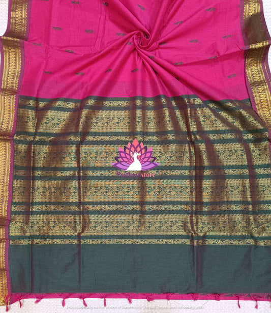 Pink Gadwal Paithani Saree