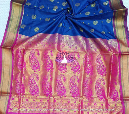 Shop Blue Semi Silk Sarees