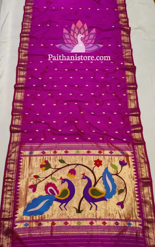 Pure Silk Saree with Designer Peacock Design Pallu