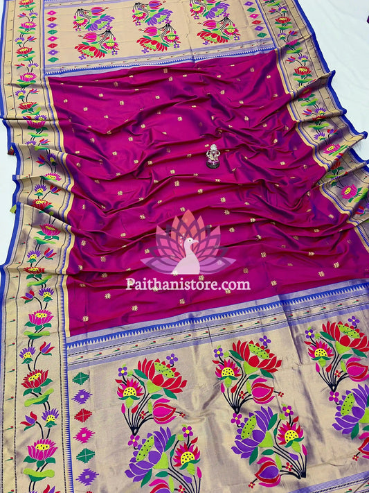 Paithani Lotus Dupatta in Premium Banarsi Silk (2.5 Mts)
