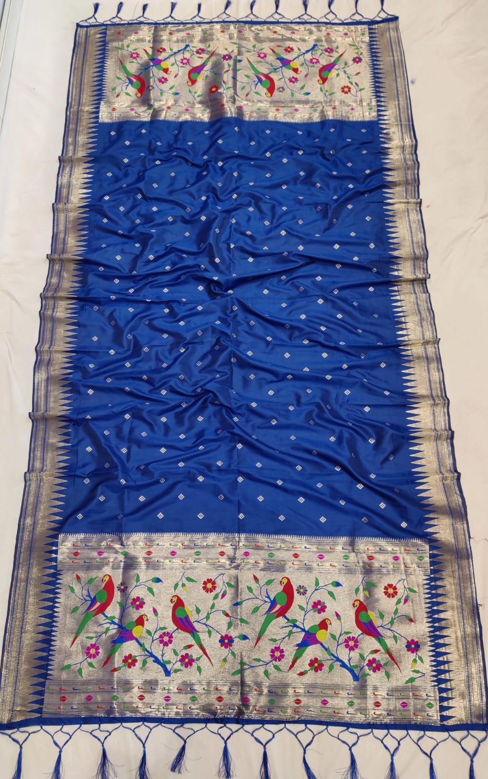 Blue Designer Dupatta Online - Paithanistore