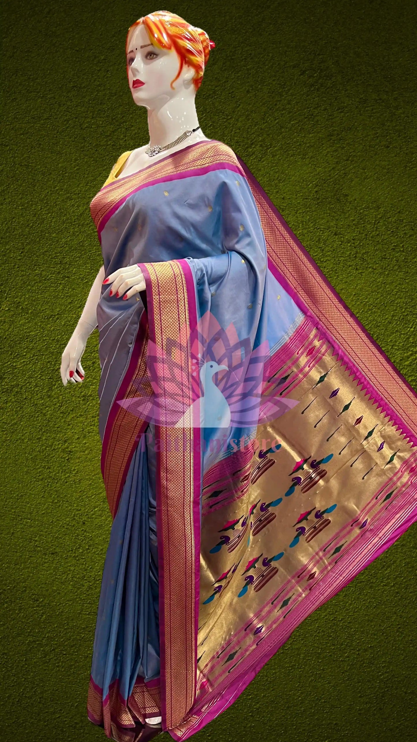 Semi Silk Yeola Paithani Saree