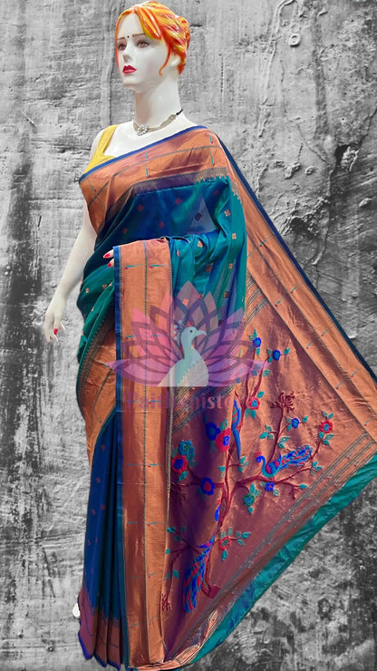 Double Muniya Paithani Silk Saree