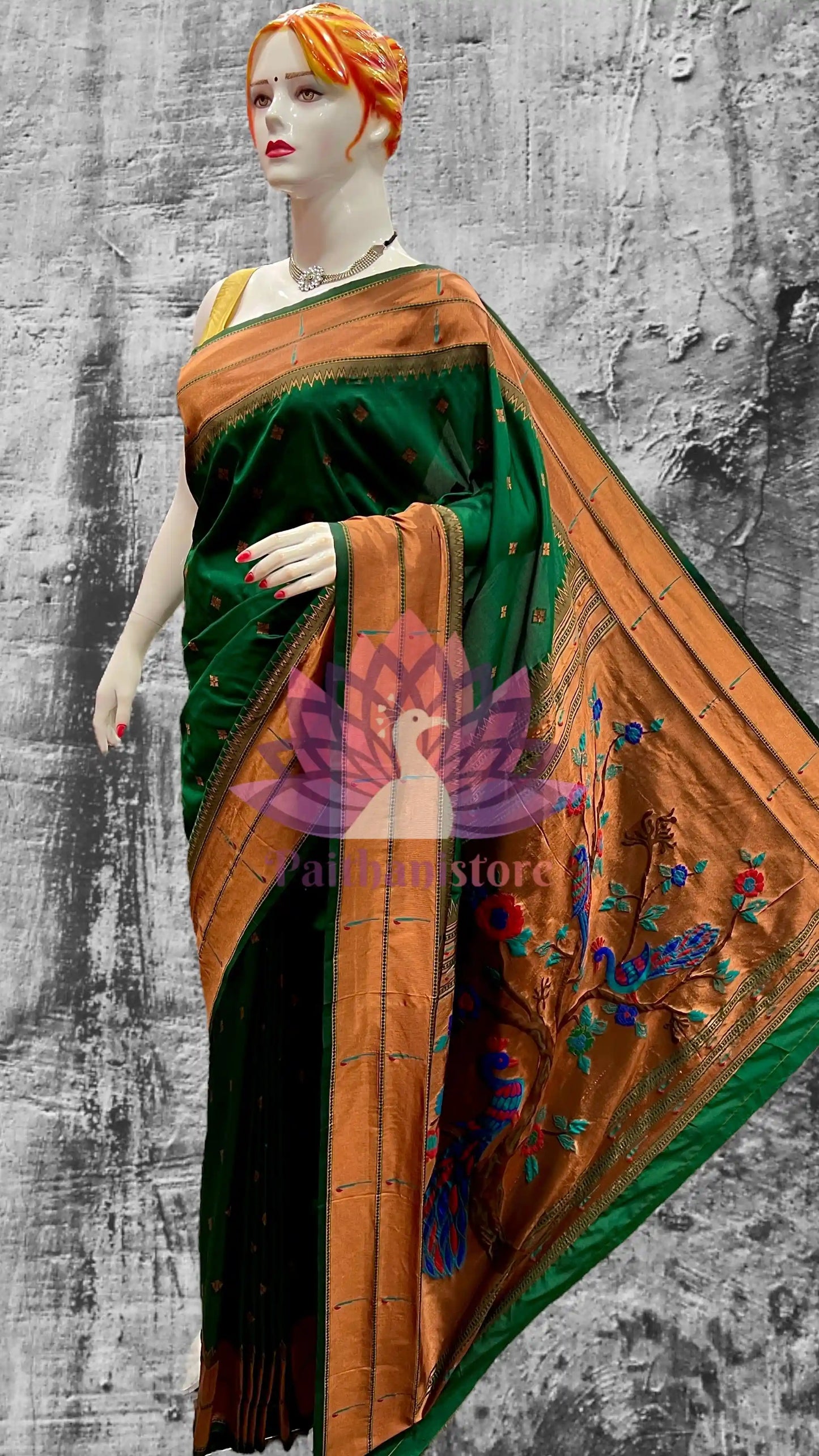 Double Muniya Paithani Silk Saree