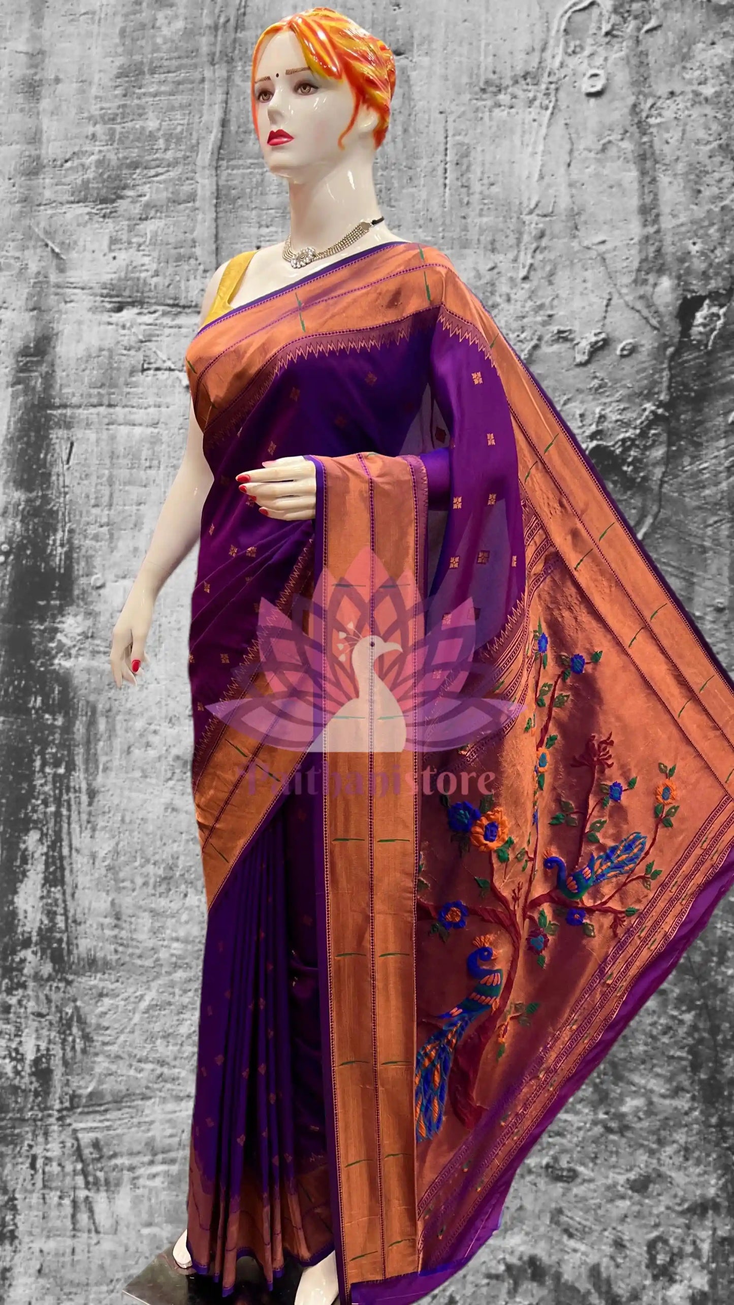 Double Muniya Paithani Silk Saree