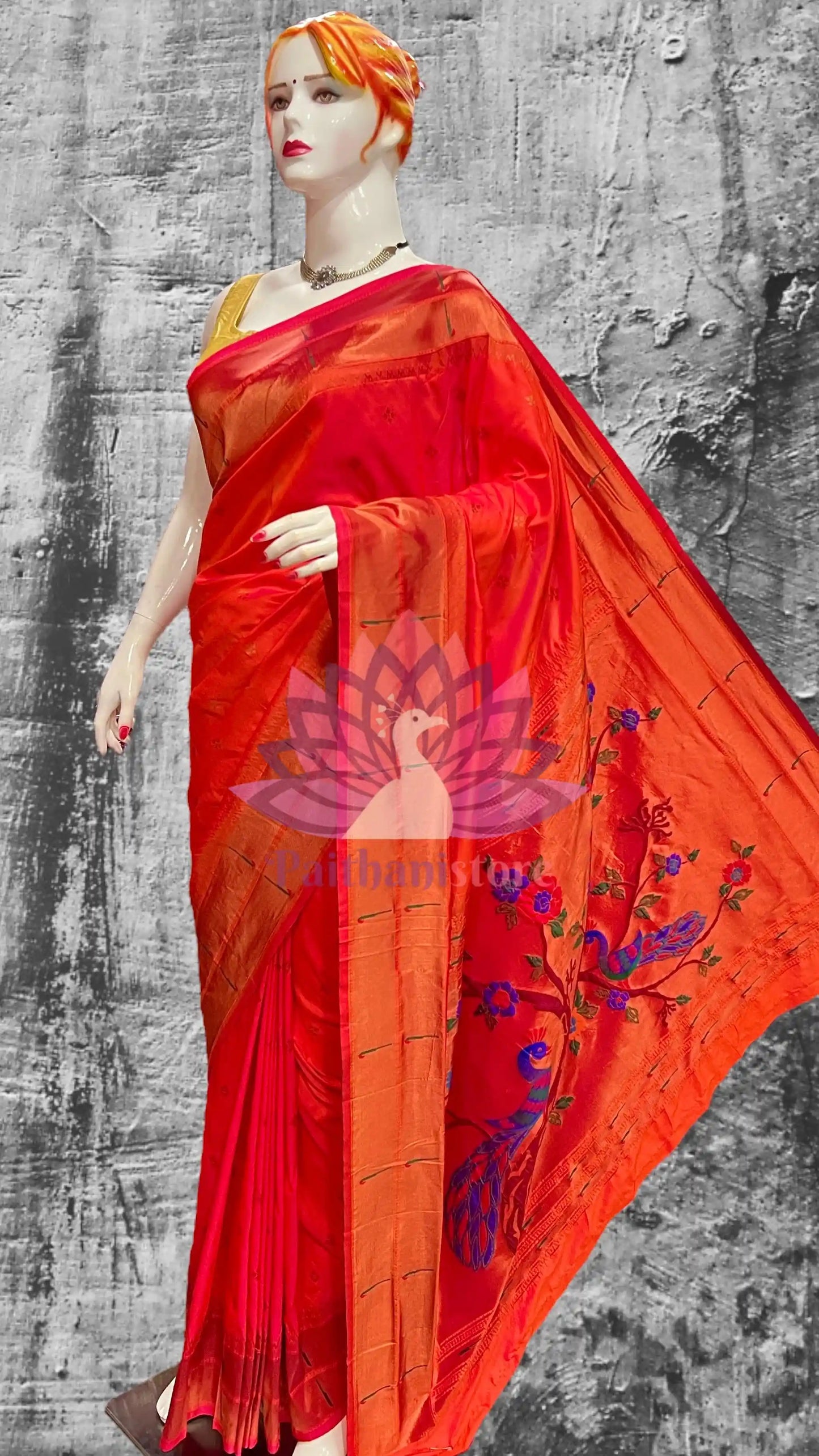 Double Muniya Paithani Silk Saree