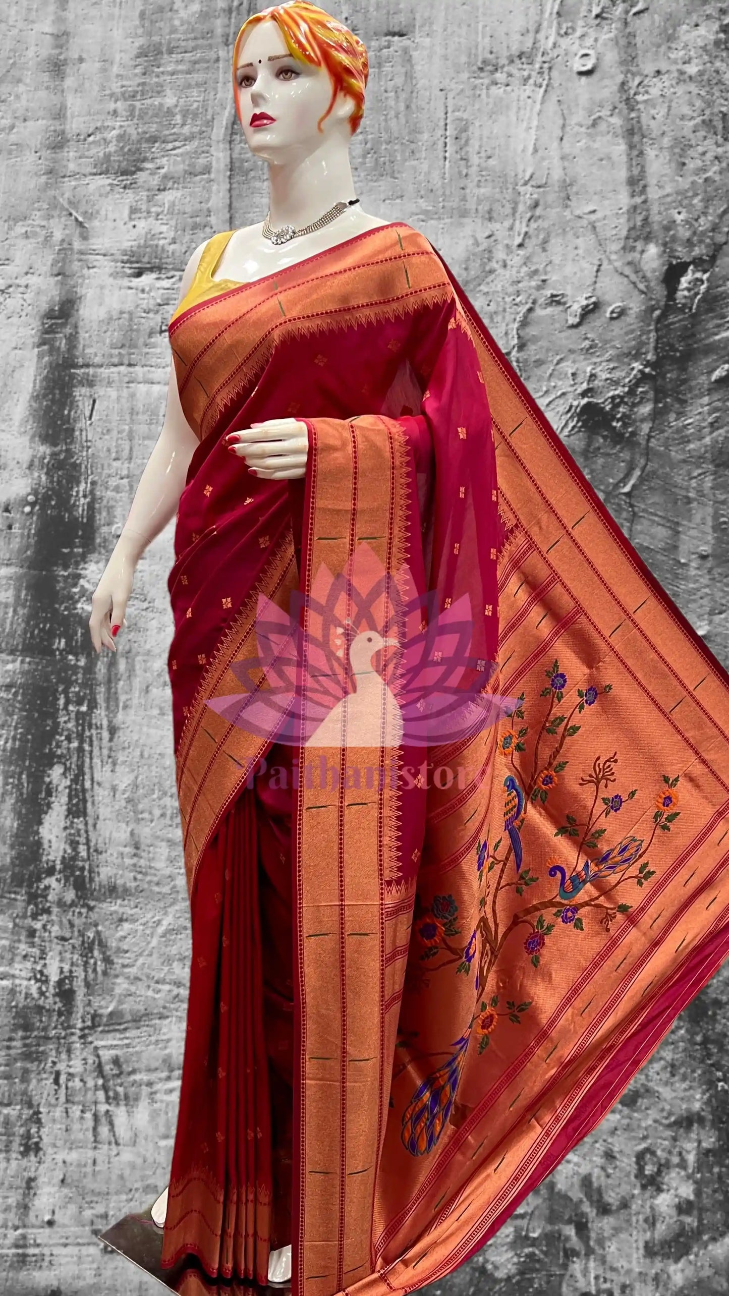 Double Muniya Paithani Silk Saree