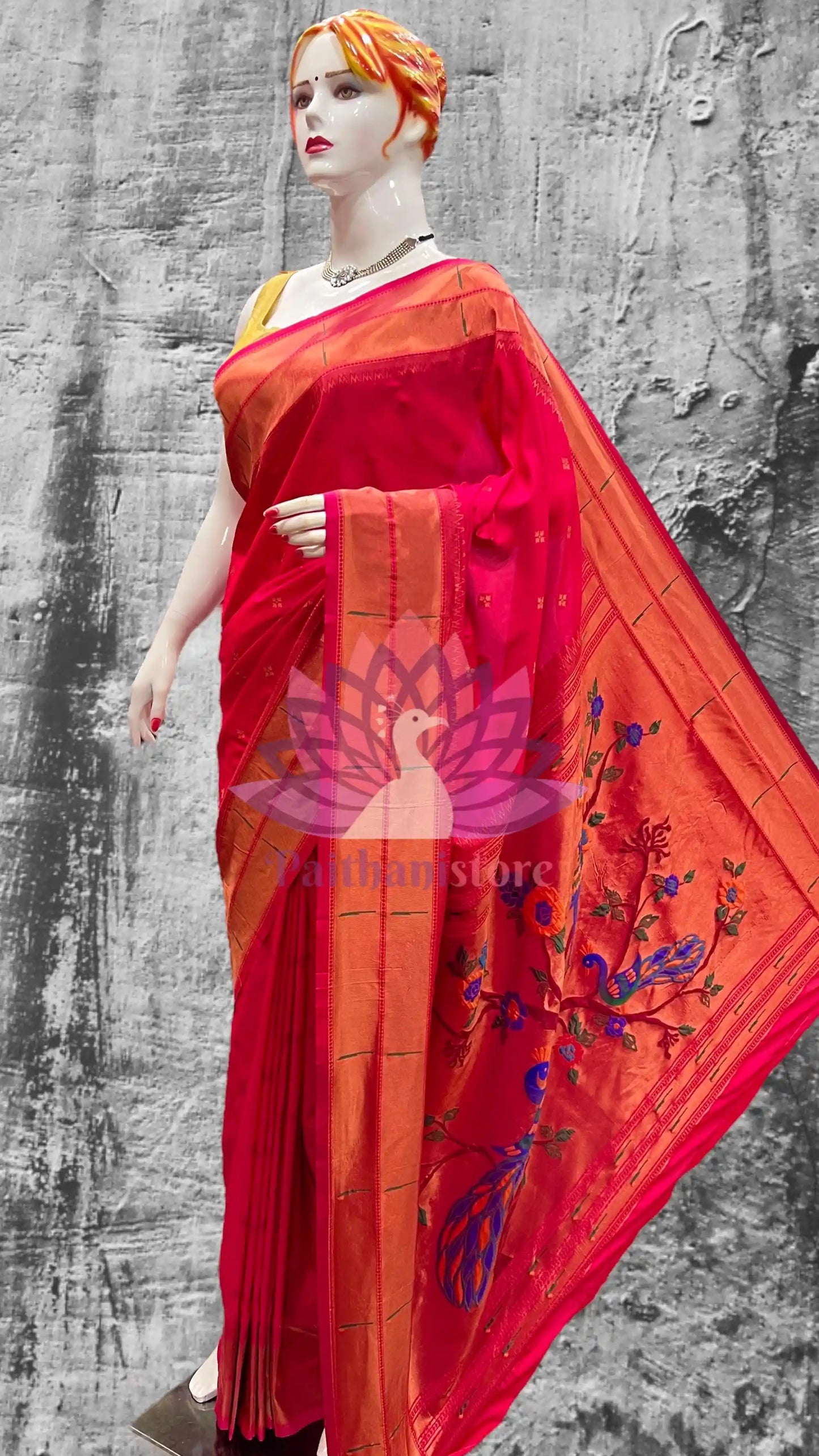 Double Muniya Paithani Silk Saree