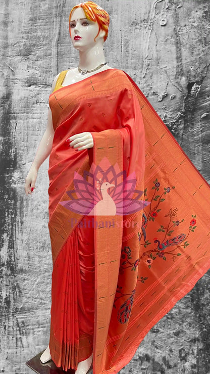 Double Muniya Paithani Silk Saree