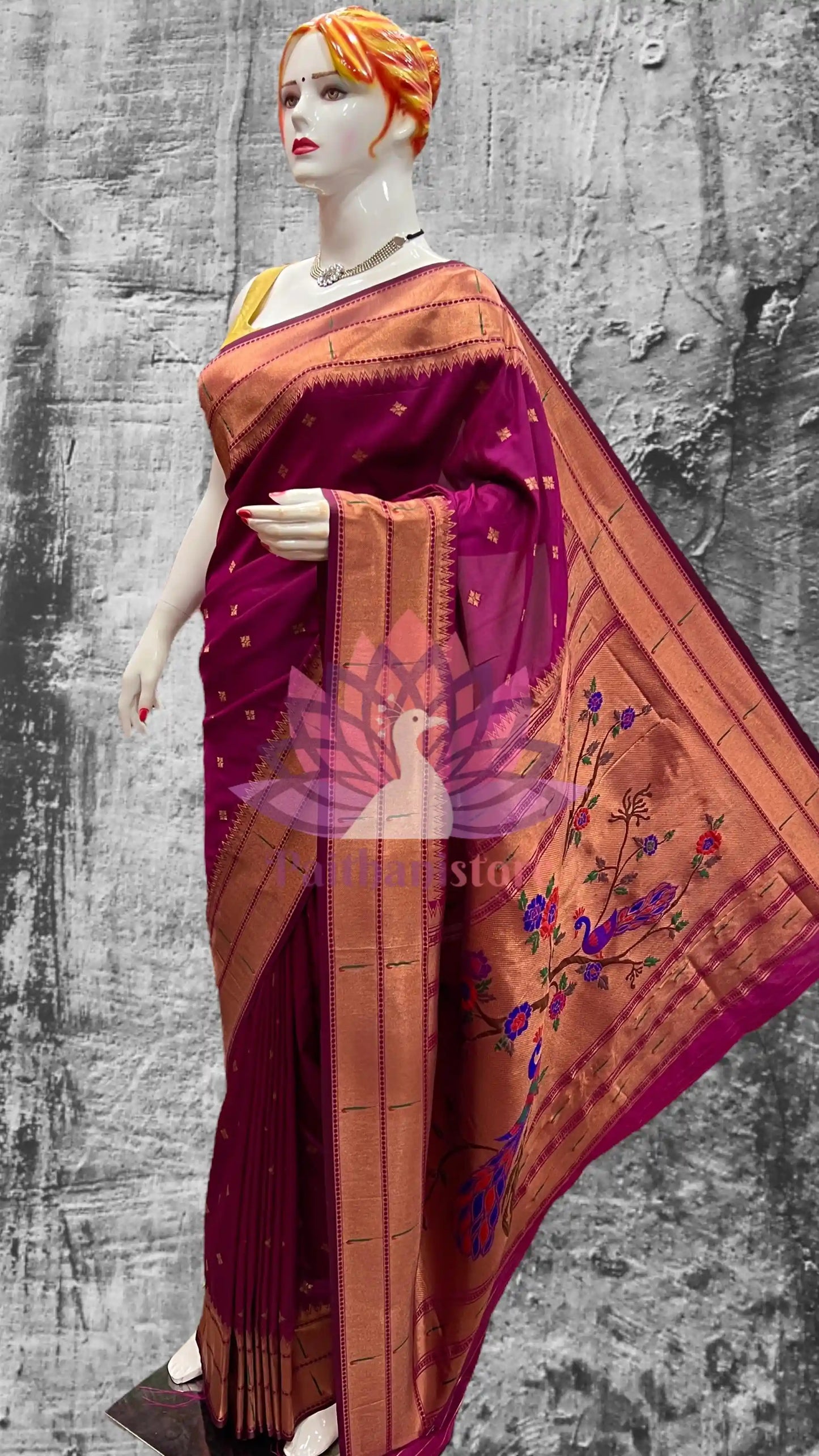 Double Muniya Paithani Silk Saree