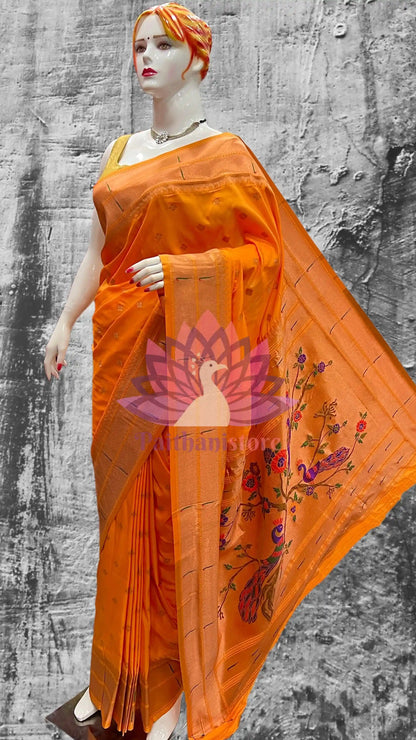 Double Muniya Paithani Silk Saree